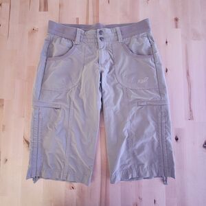 Kuhl Capri Cargo Shorts Womens SZ 6 Tan Lightweight Outdoor Hiking Pockets